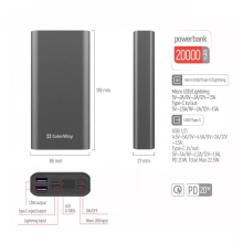 Купити Павербанк УМБ ColorWay 20000mAh 22.5W (CW-PB200LPH3GR-PDD) - фото 16
