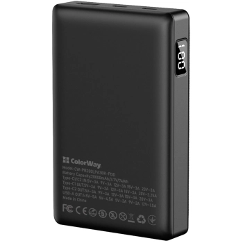 Купить Павербанк УМБ ColorWay 20000mAh 65W (CW-PB200LPA3BK-PDD) - фото 1