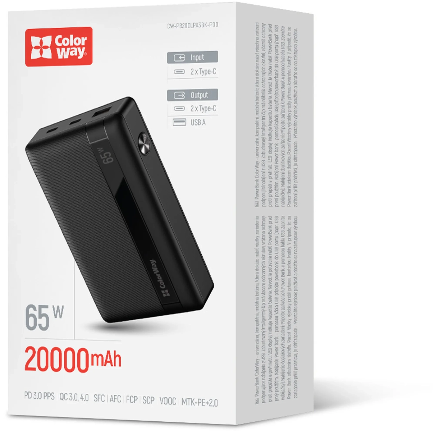 Купить Павербанк УМБ ColorWay 20000mAh 65W (CW-PB200LPA3BK-PDD) - фото 6