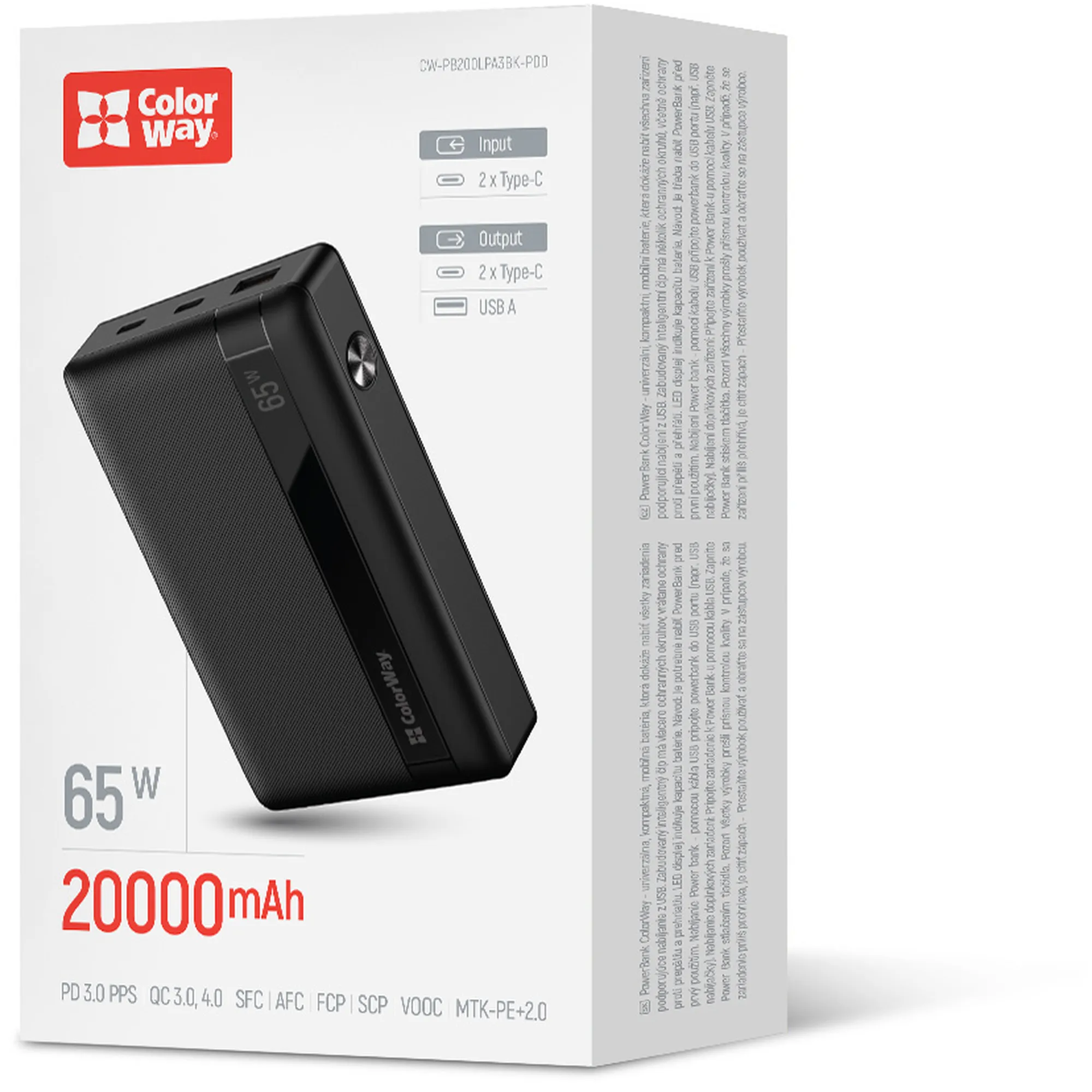 Купить Павербанк УМБ ColorWay 20000mAh 65W (CW-PB200LPA3BK-PDD) - фото 6