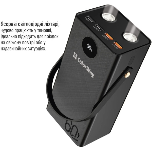 Купити Павербанк УМБ ColorWay 60000mAh 65W (CW-PB600LPA5BK-PDD) - фото 7