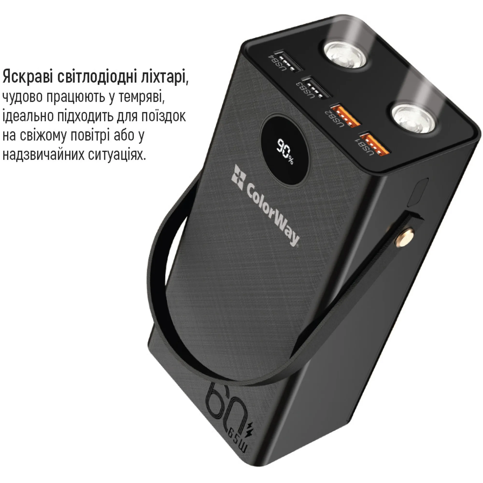 Купити Павербанк УМБ ColorWay 60000mAh 65W (CW-PB600LPA5BK-PDD) - фото 7