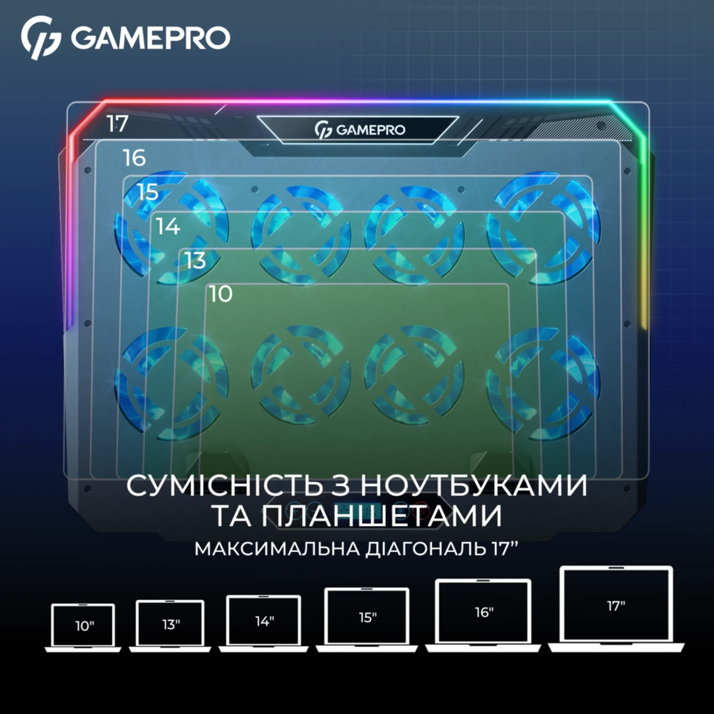 Купить Охлаждающая подставка для ноутбука Gamepro CP1040 - фото 4