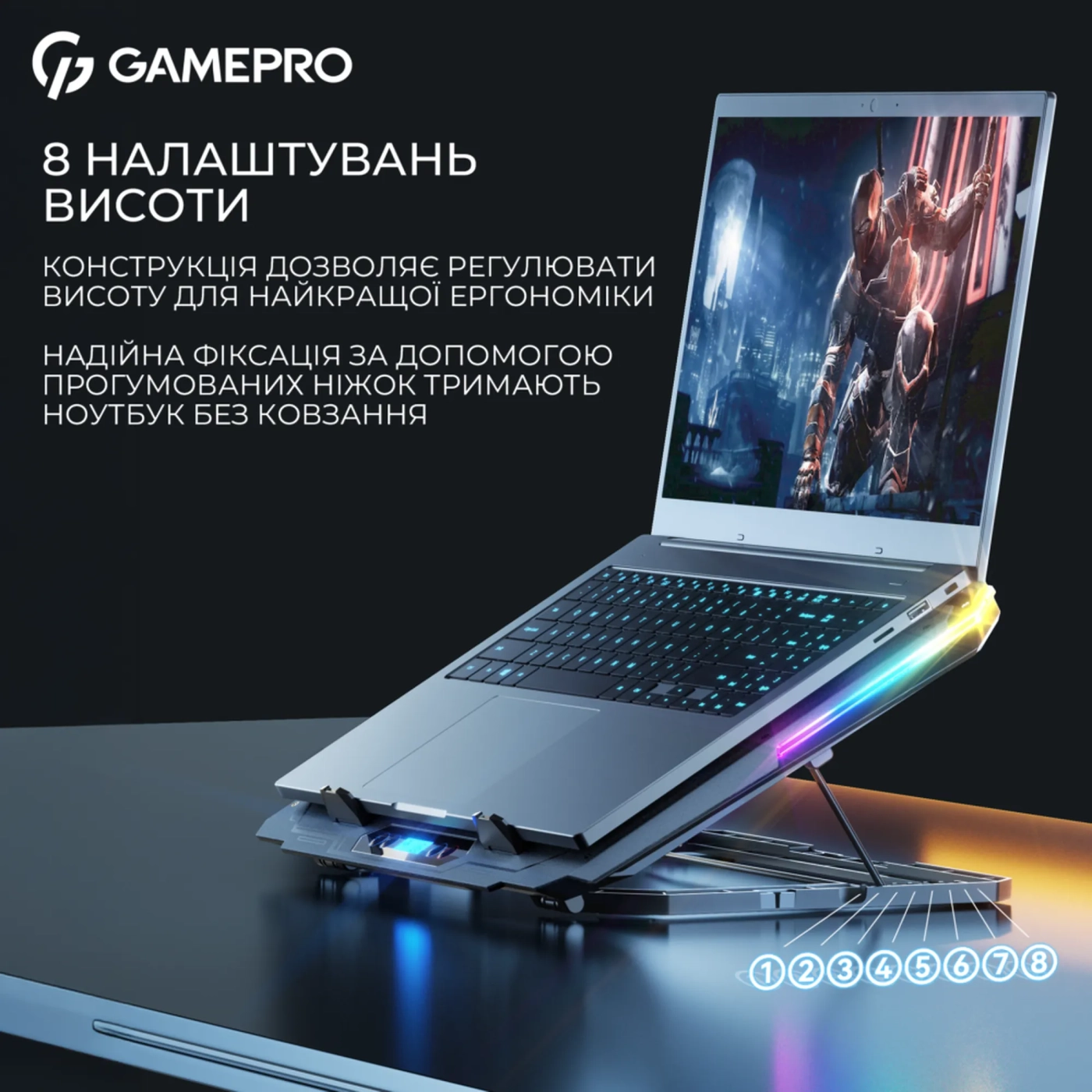 Купить Охлаждающая подставка для ноутбука Gamepro CP1040 - фото 9