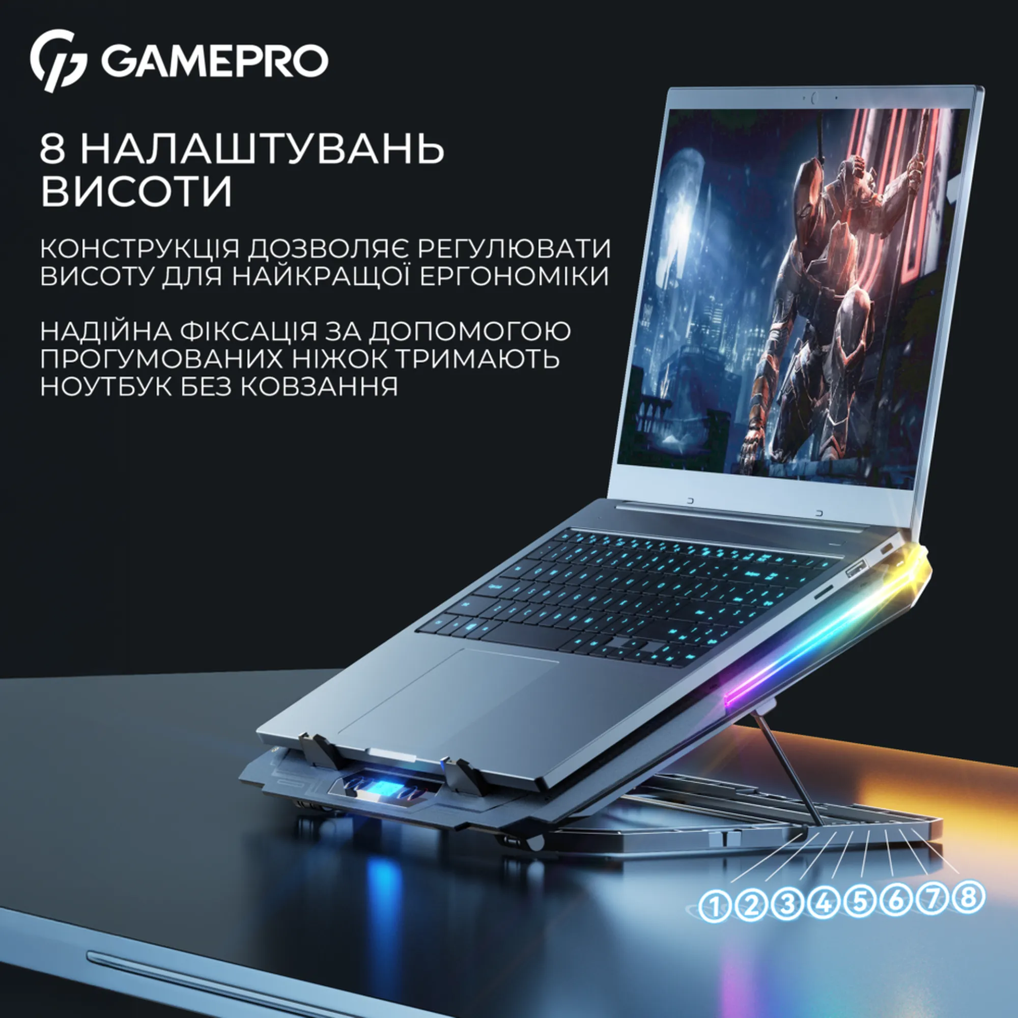 Купить Охлаждающая подставка для ноутбука Gamepro CP1040 - фото 9