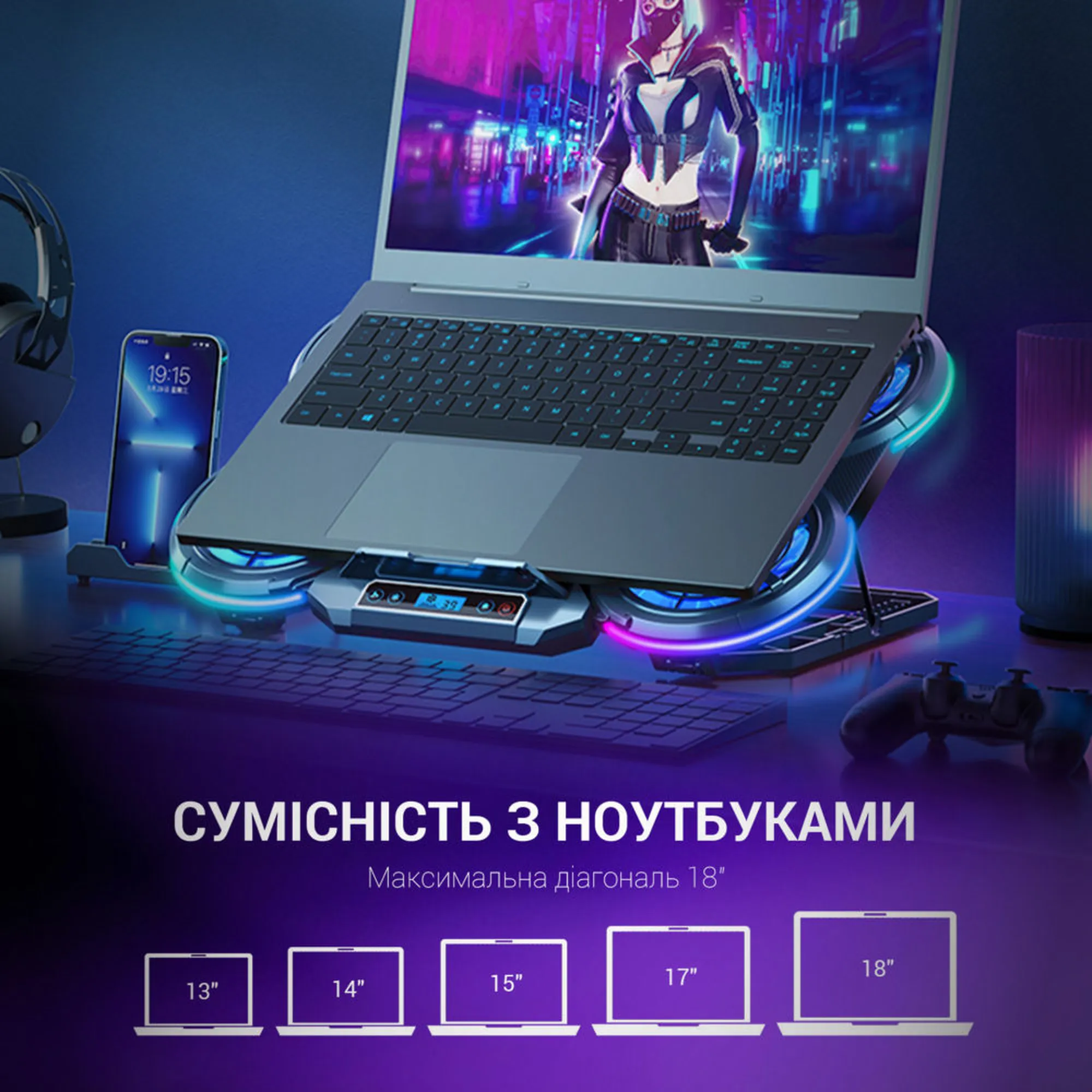 Купить Охлаждающая подставка для ноутбука Gamepro CP770 - фото 7