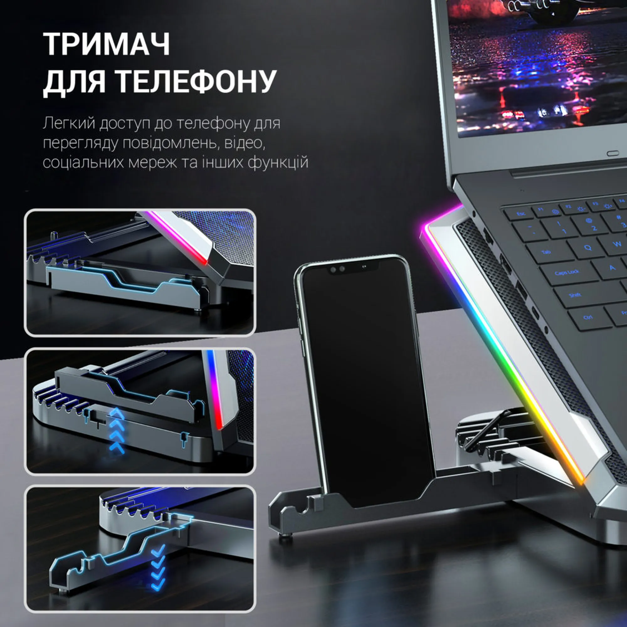 Купити Охолоджувальна підставка для ноутбука Gamepro CP870 - фото 10
