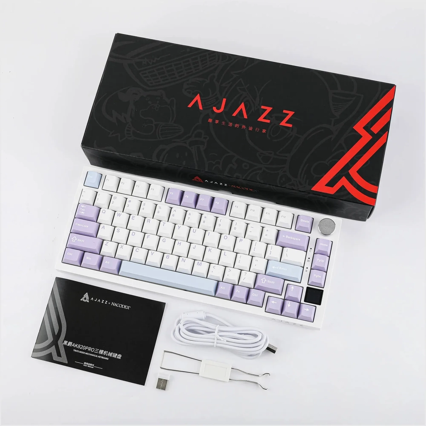 Купити Клавіатура Epomaker Ajazz AK820 Pro (flying fish) White (AK820-PRO-W-FF) - фото 7