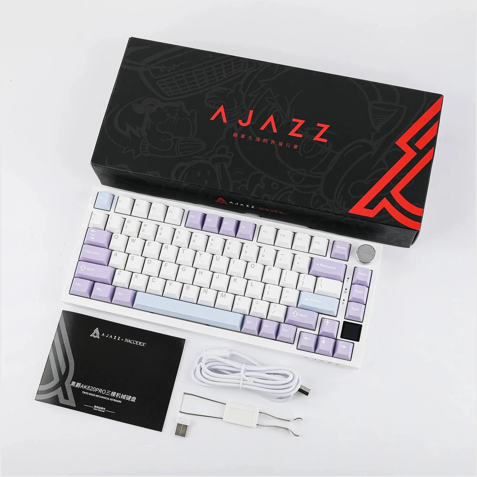 Купити Клавіатура Epomaker Ajazz AK820 Pro (flying fish) White (AK820-PRO-W-FF) - фото 7