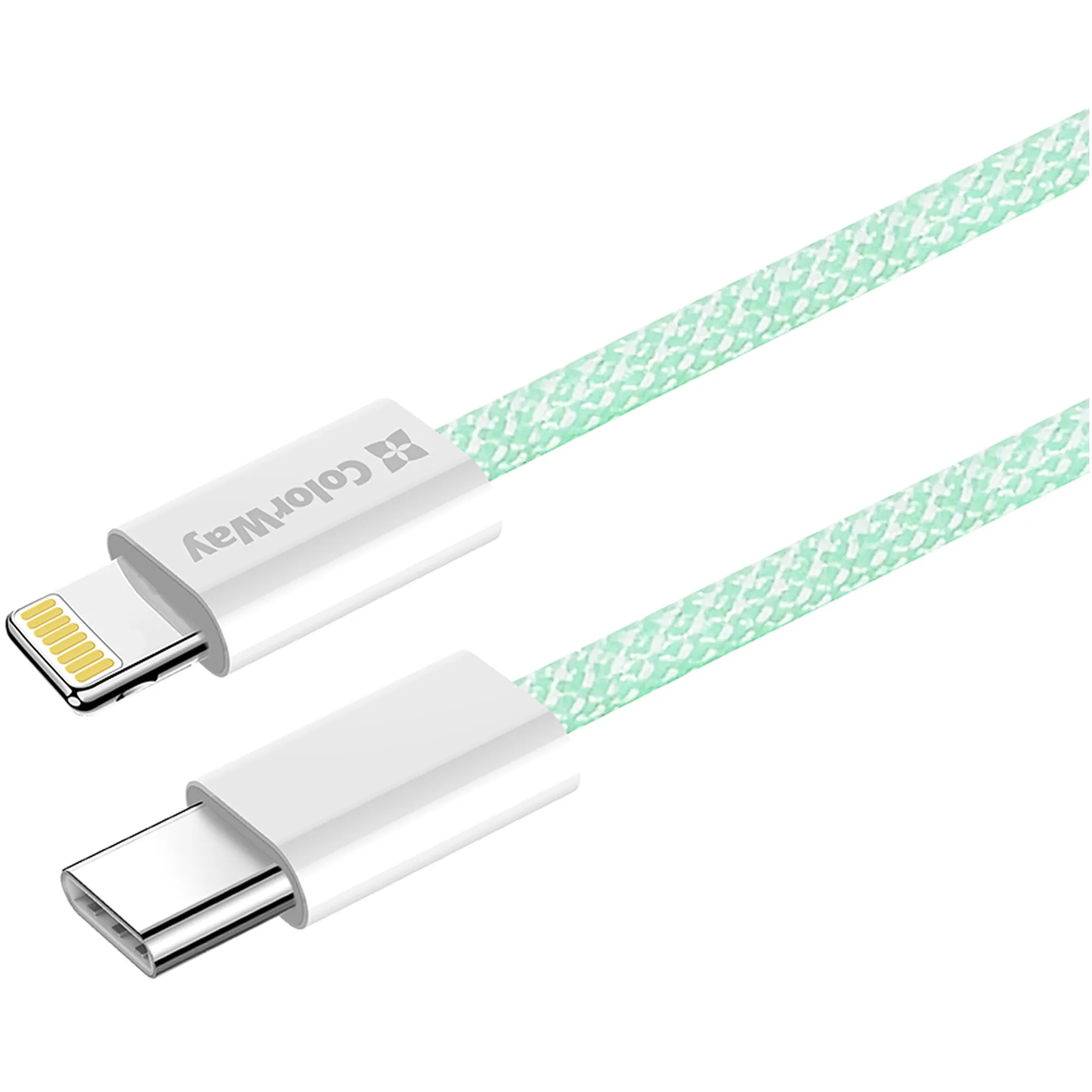 Купить Кабель ColorWay USB-C - Lightning 27W 3A 1m Green (CW-CBPDCL061-G) - фото 3