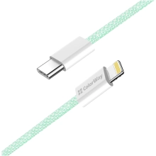 Купить Кабель ColorWay USB-C - Lightning 27W 3A 1m Green (CW-CBPDCL061-G) - фото 5