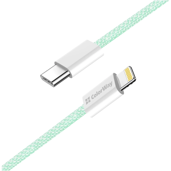 Купить Кабель ColorWay USB-C - Lightning 27W 3A 1m Green (CW-CBPDCL061-G) - фото 5