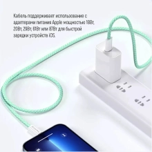 Купить Кабель ColorWay USB-C - Lightning 27W 3A 1m Green (CW-CBPDCL061-G) - фото 11