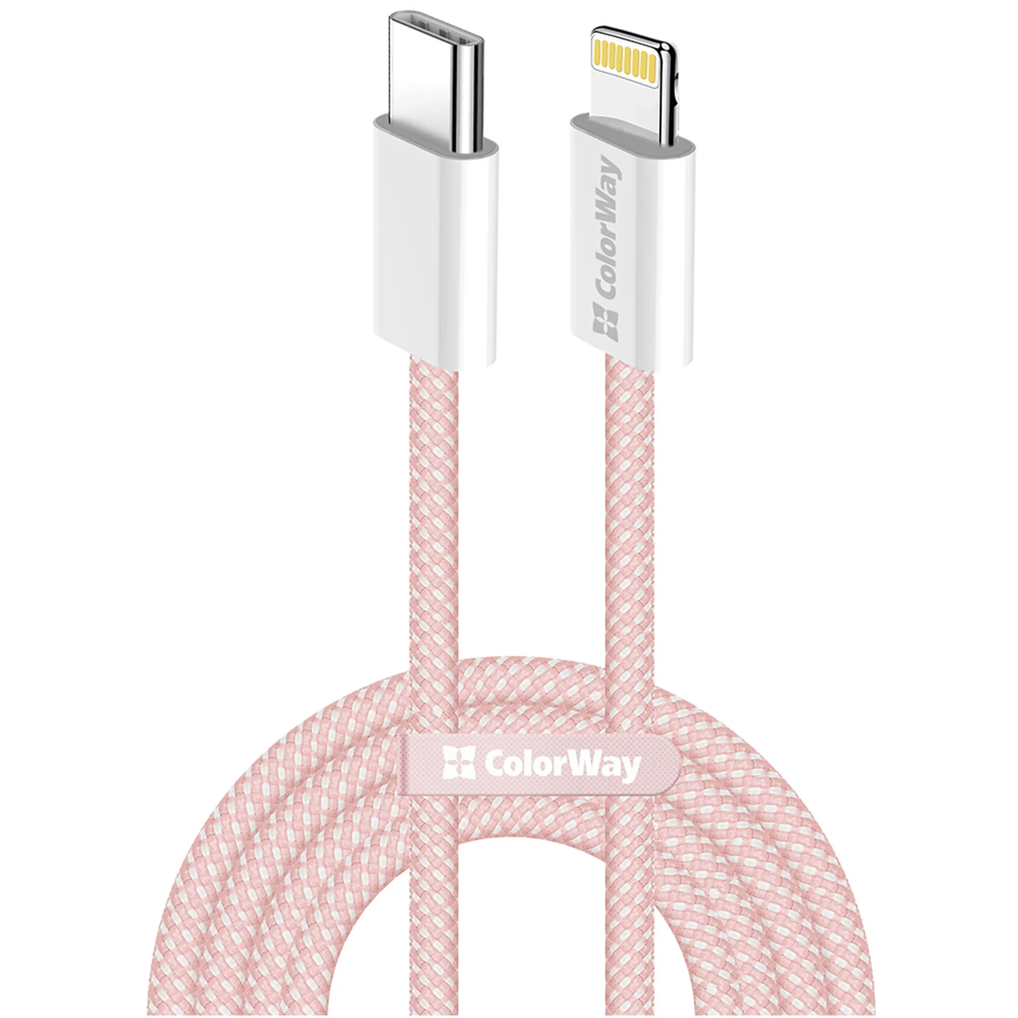 Купити Кабель ColorWay USB-C - Lightning 27W 3A 1m Pink (CW-CBPDCL061-P) - фото 1