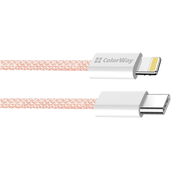 Купити Кабель ColorWay USB-C - Lightning 27W 3A 1m Pink (CW-CBPDCL061-P) - фото 4