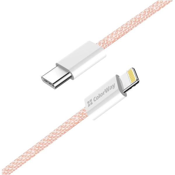 Купити Кабель ColorWay USB-C - Lightning 27W 3A 1m Pink (CW-CBPDCL061-P) - фото 5