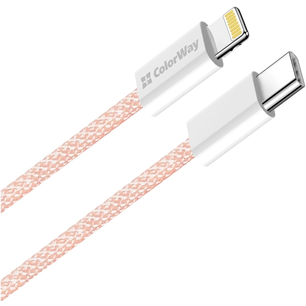 Купити Кабель ColorWay USB-C - Lightning 27W 3A 1m Pink (CW-CBPDCL061-P) - фото 6