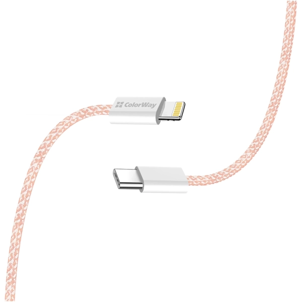 Купити Кабель ColorWay USB-C - Lightning 27W 3A 1m Pink (CW-CBPDCL061-P) - фото 7