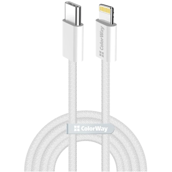 Купить Кабель ColorWay USB-C - Lightning 27W 3A 1m Grey (CW-CBPDCL061-GR) - фото 1