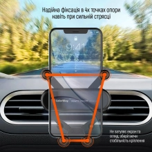 Купити Автотримач ColorWay Gravity Sensor Holder Black (CW-CHG11-BK) - фото 12