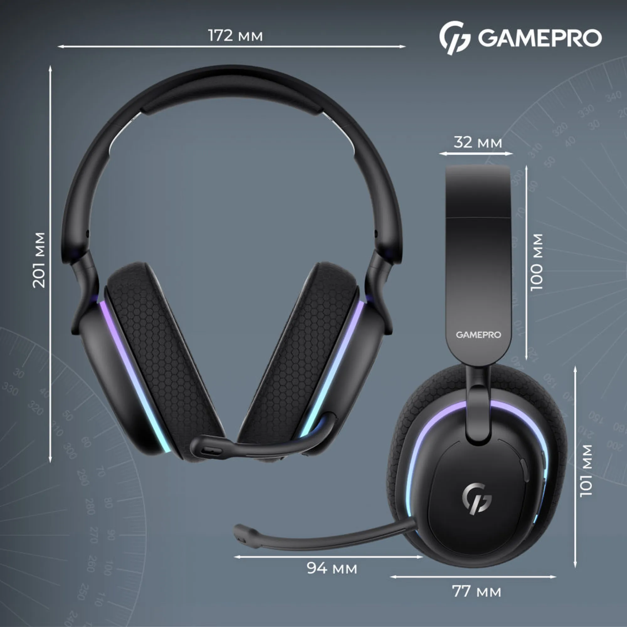 Купить Наушники GamePro Asgard Bragi 7.1 RGB Tri-Mod Black (HSW250B) - фото 13