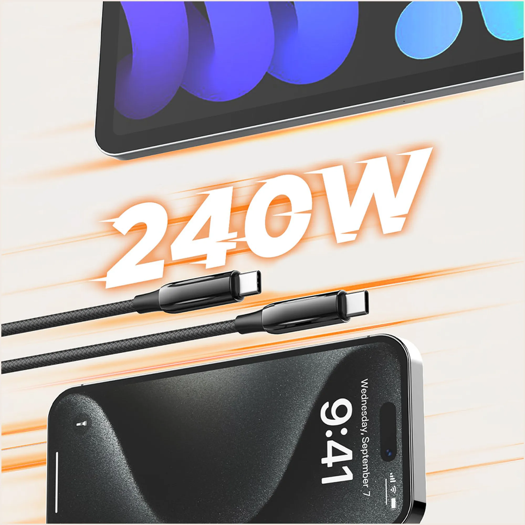Купить Кабель СolorWay USB-C 240W 5А 1m Black (CW-CBPDCC069-BK) - фото 8