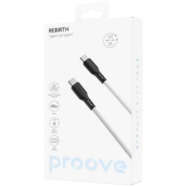 Купити Кабель Proove Rebirth USB-C 60W 1m White (CCRE60002202)_ - фото 2