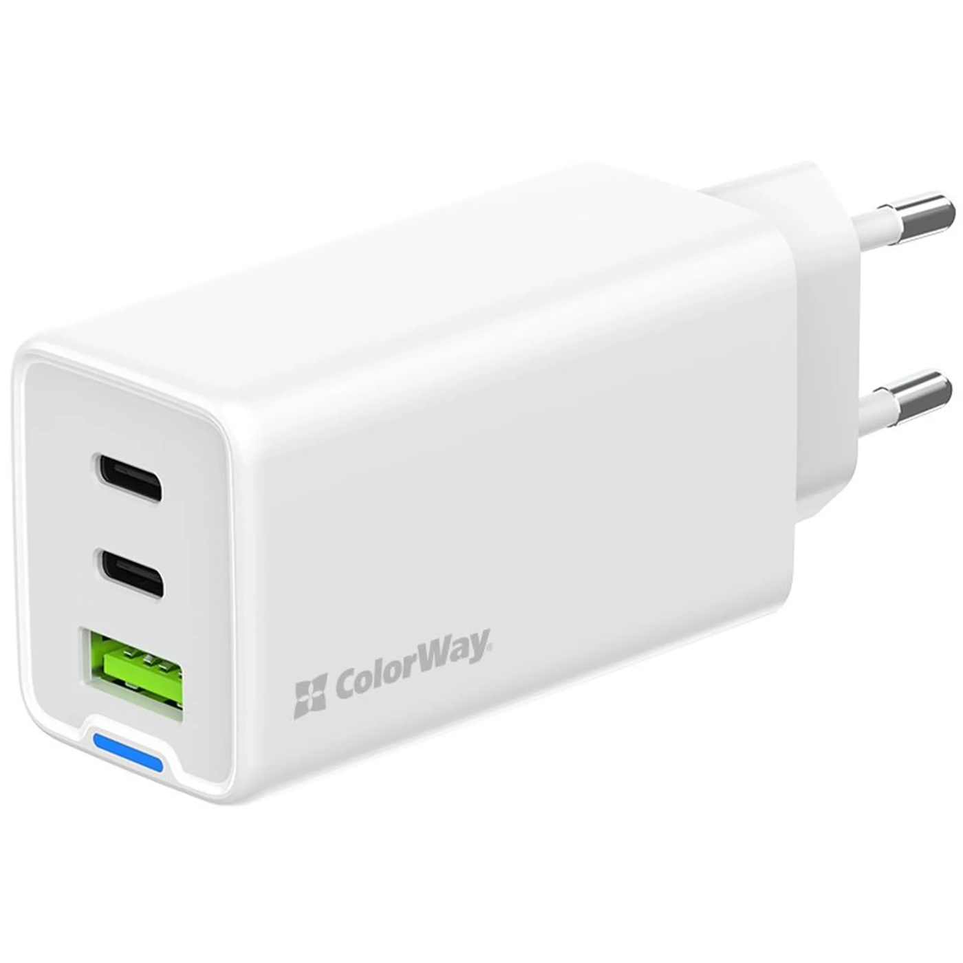 Купить Зарядное устройство СolorWay GaN 65W 5A 2xUSB-C+USB White (CW-CHS058PD-WT) - фото 1