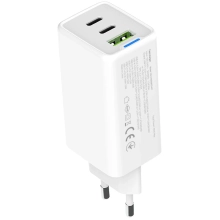 Купить Зарядное устройство СolorWay GaN 65W 5A 2xUSB-C+USB White (CW-CHS058PD-WT) - фото 3