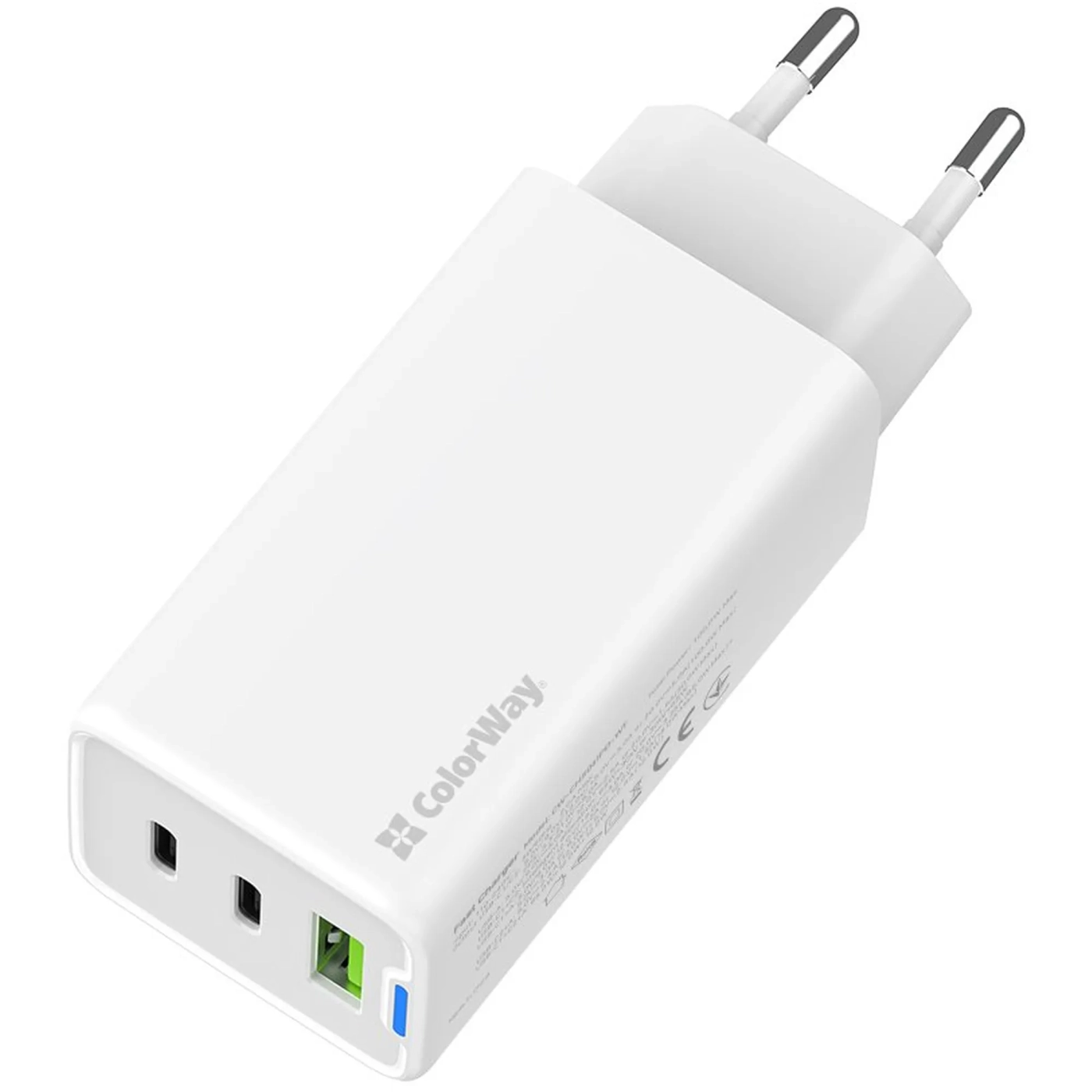 Купить Зарядное устройство СolorWay GaN 65W 5A 2xUSB-C+USB White (CW-CHS058PD-WT) - фото 4