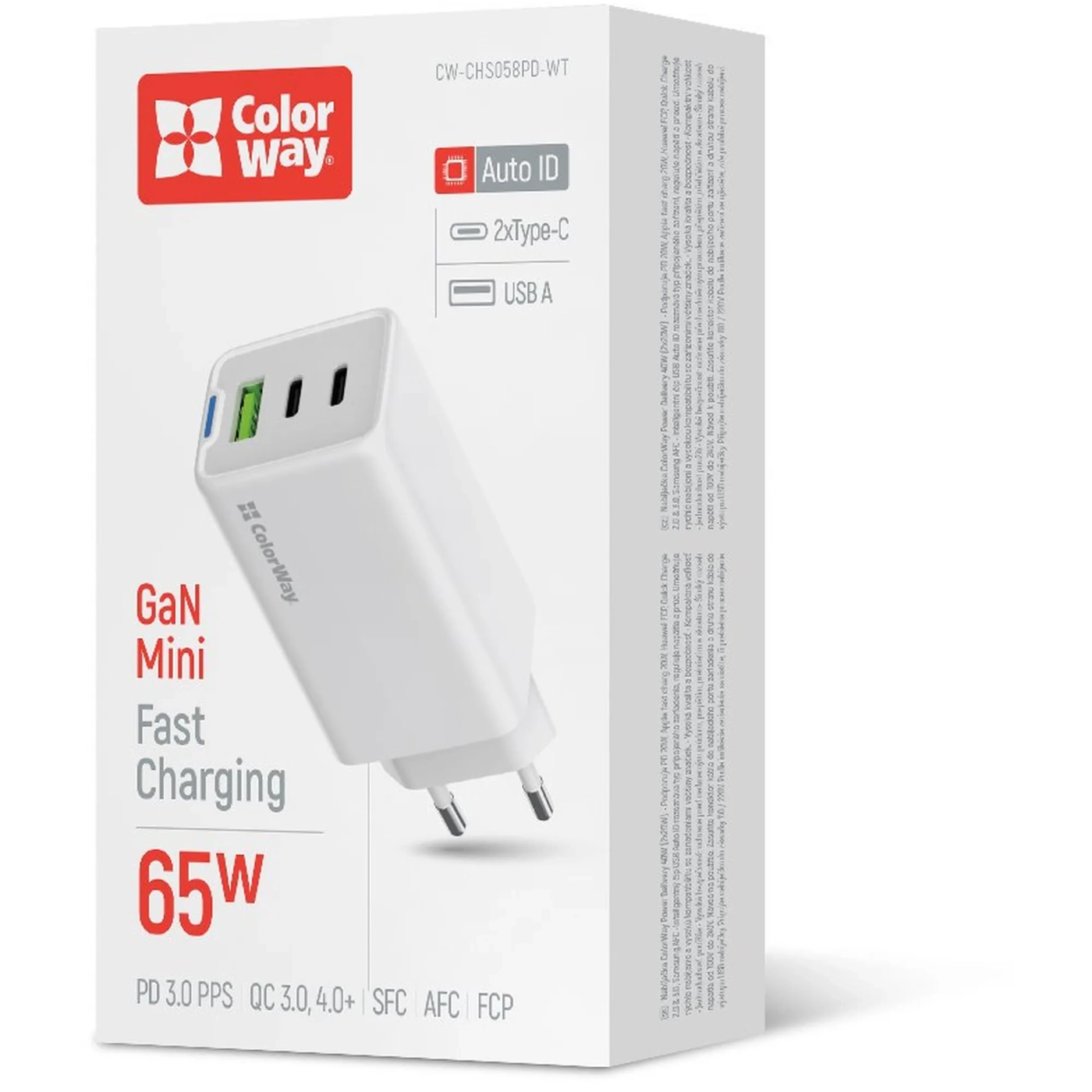 Купить Зарядное устройство СolorWay GaN 65W 5A 2xUSB-C+USB White (CW-CHS058PD-WT) - фото 7