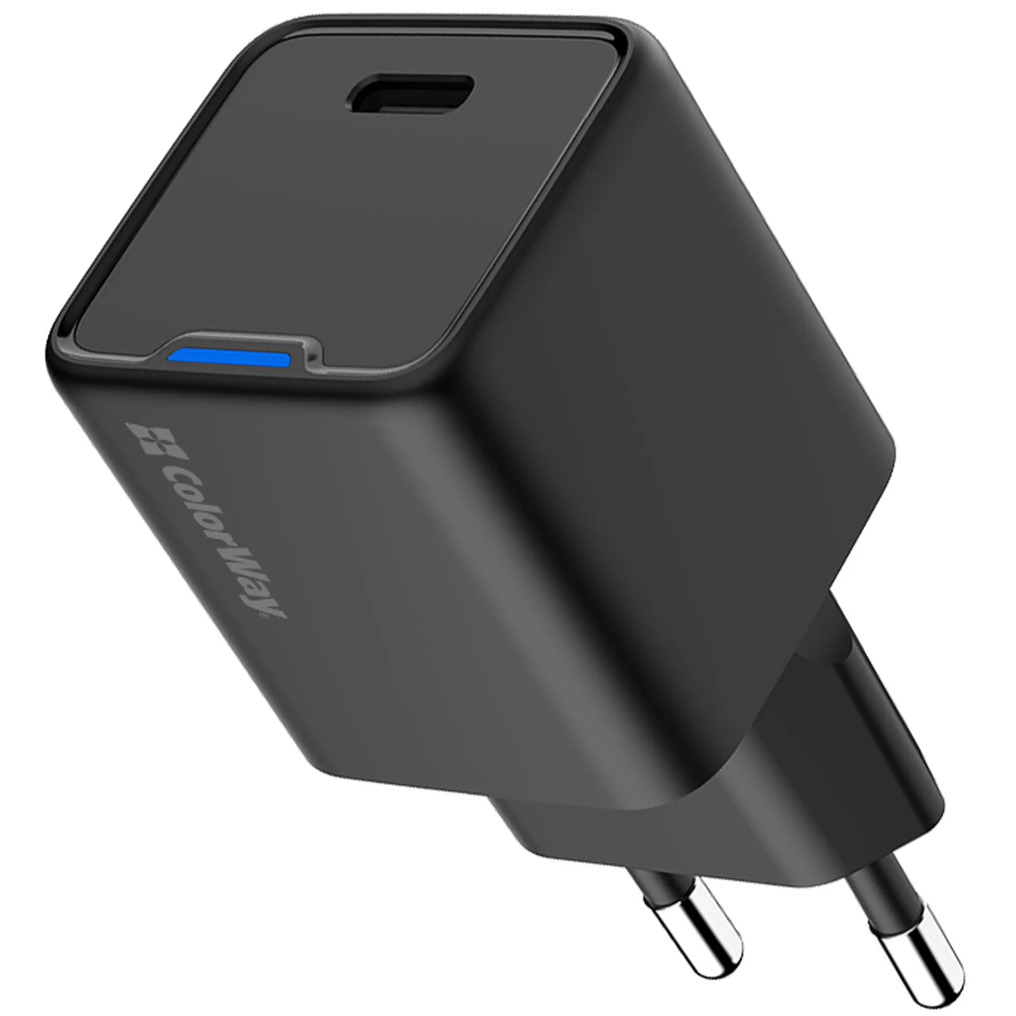Купити Зарядний пристрій СolorWay GaN 25W 3A USB-C Black (CW-CHS052PD-BK) - фото 1