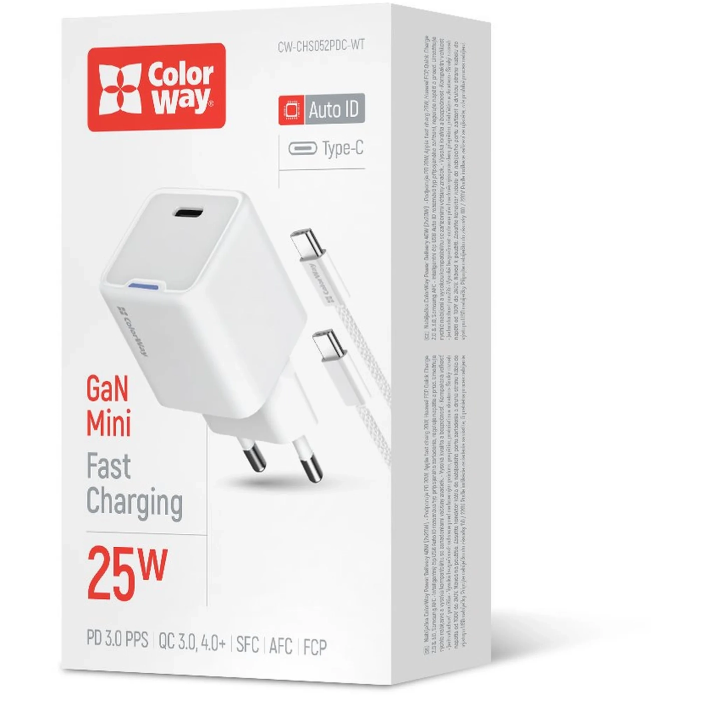 Купить Зарядное устройство СolorWay GaN 25W 3A USB-C White + кабель (CW-CHS052PDC-WT) - фото 7