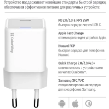 Купить Зарядное устройство СolorWay GaN 25W 3A USB-C White + кабель (CW-CHS052PDC-WT) - фото 9