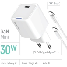 Купить Зарядное устройство СolorWay GaN 30W 3A USB-C White + кабель (CW-CHS054PDC-WT) - фото 6