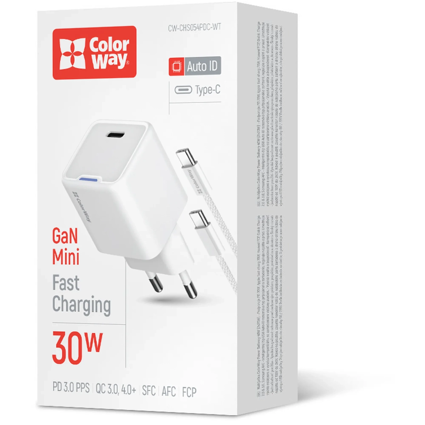 Купить Зарядное устройство СolorWay GaN 30W 3A USB-C White + кабель (CW-CHS054PDC-WT) - фото 7