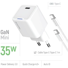 Купити Зарядний пристрій СolorWay GaN 35W 3A USB-C White + кабель (CW-CHS056PDC-WT) - фото 6