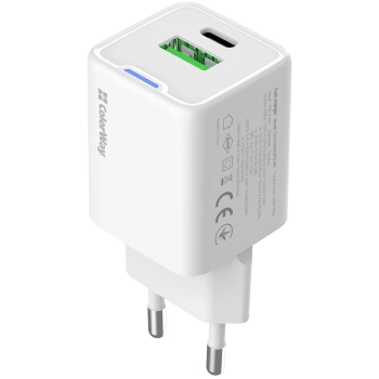 Купити Зарядний пристрій СolorWay GaN 30W 3A USB-C+USB White (CW-CHS053PD-WT) - фото 2