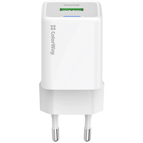 Купить Зарядное устройство СolorWay GaN 35W 3A USB-C+USB White (CW-CHS055PD-WT) - фото 3