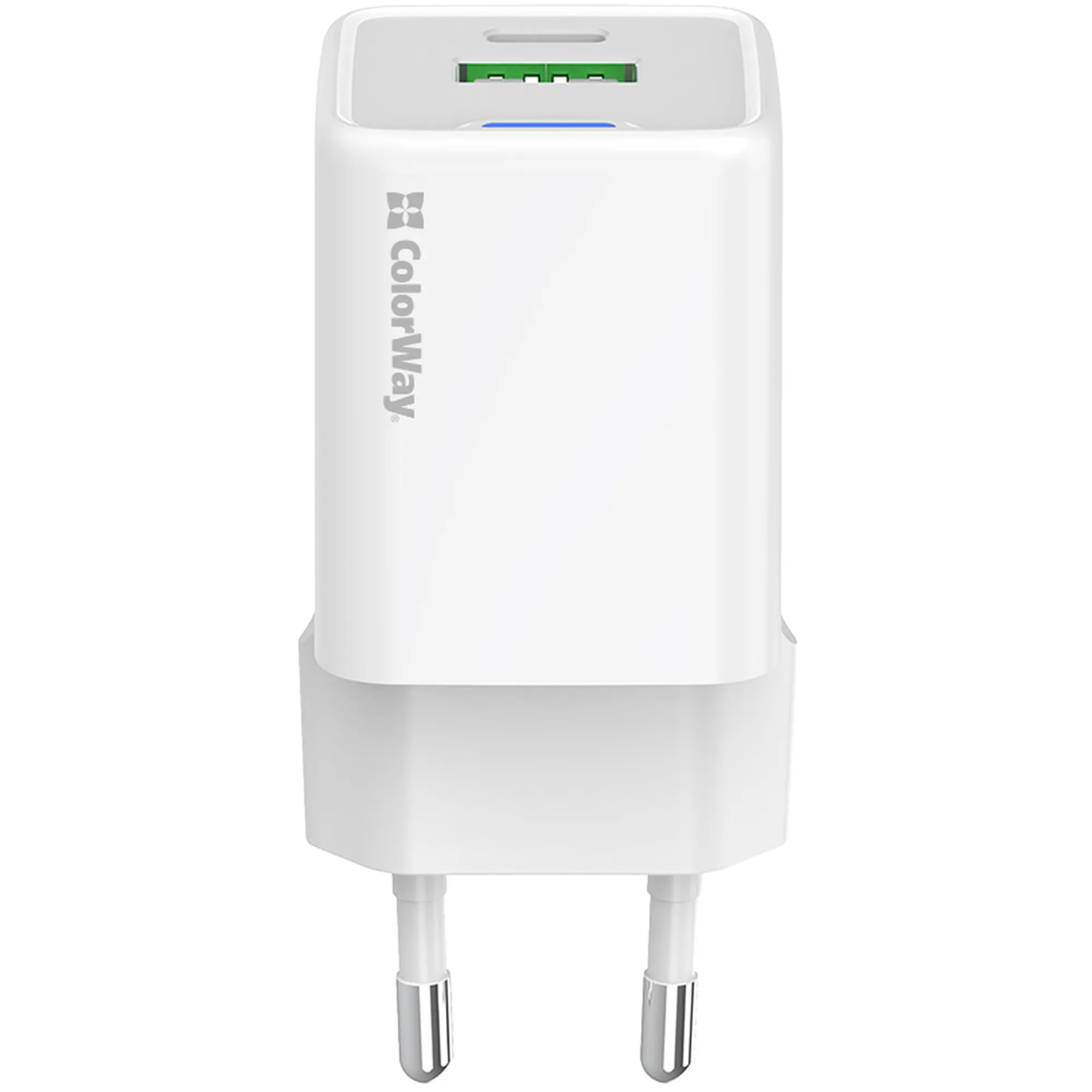 Купить Зарядное устройство СolorWay GaN 35W 3A USB-C+USB White (CW-CHS055PD-WT) - фото 3