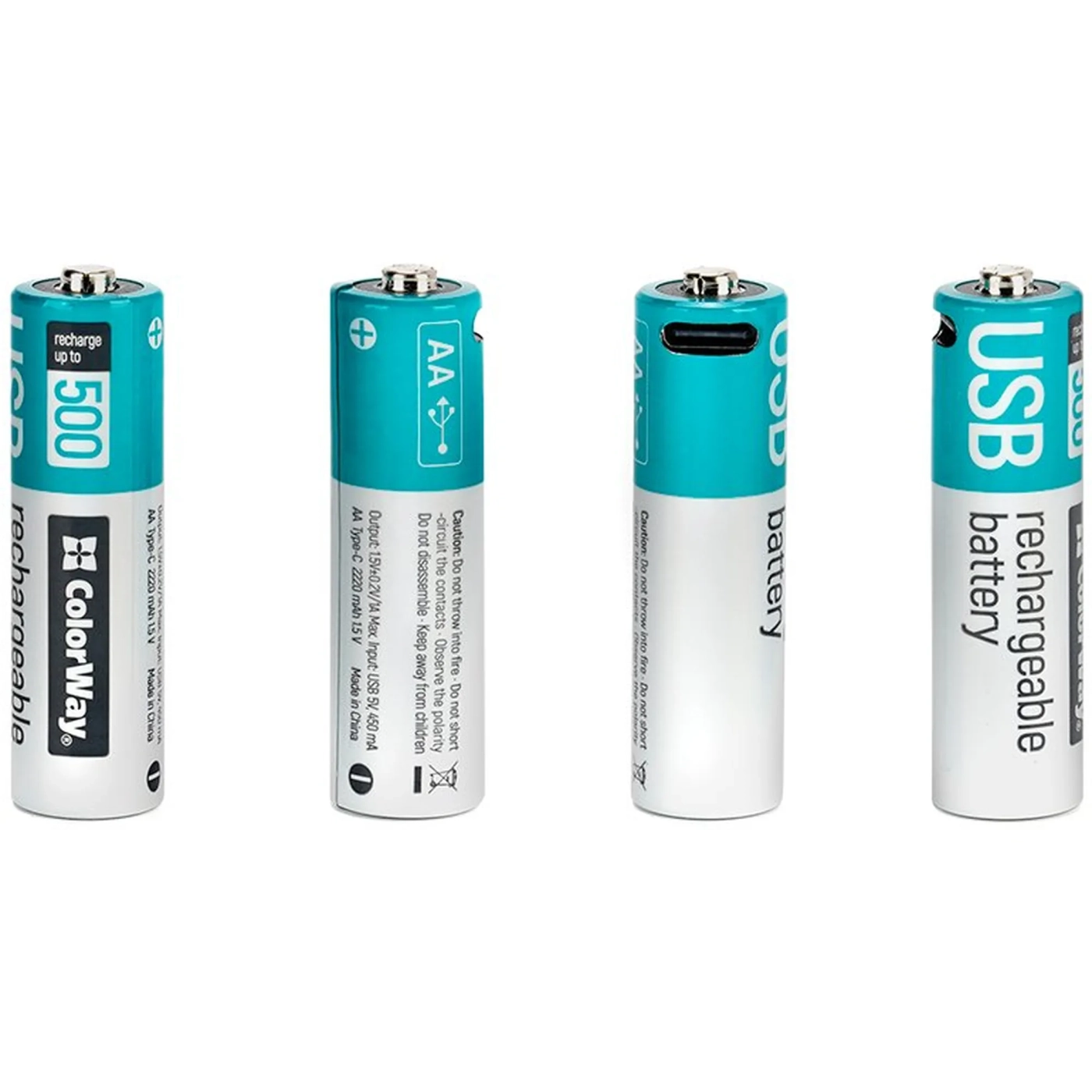 Купить Аккумуляторная батарея ColorWay AA USB-С 2220 mAh 1.5V Li-Pol 2 шт. (CW-UBAA-10) - фото 3