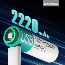 Купить Аккумуляторная батарея ColorWay AA USB-С 2220 mAh 1.5V Li-Pol 2 шт. (CW-UBAA-10) - фото 4