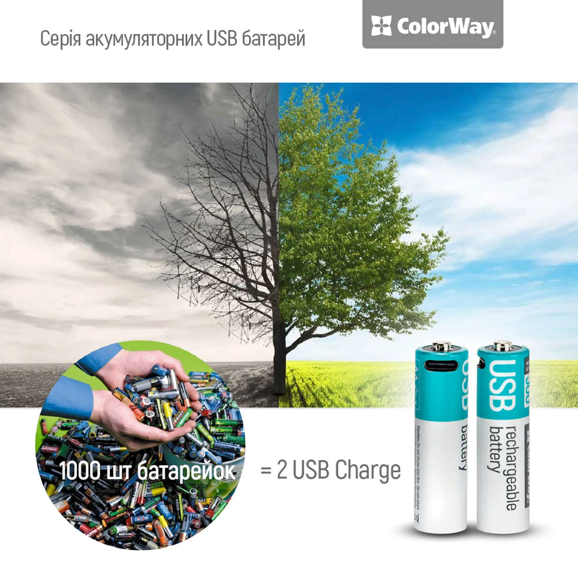 Купить Аккумуляторная батарея ColorWay AA USB-С 2220 mAh 1.5V Li-Pol 2 шт. (CW-UBAA-10) - фото 11