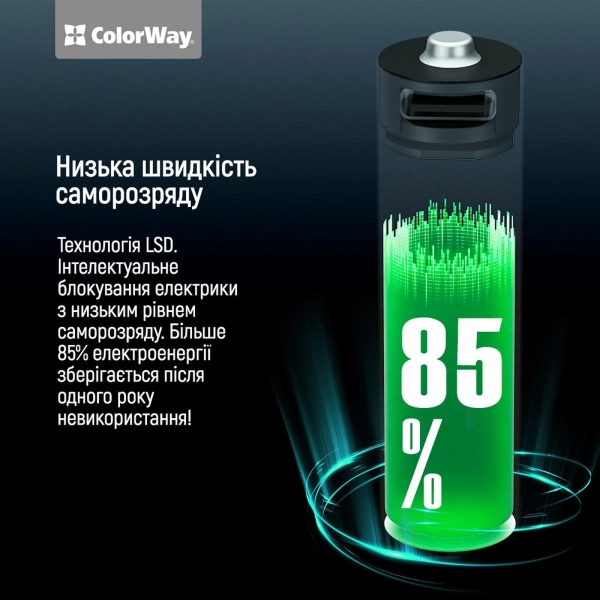 Купить Аккумуляторная батарея ColorWay AA USB-С 2220 mAh 1.5V Li-Pol 2 шт. (CW-UBAA-10) - фото 12