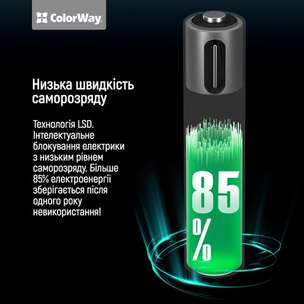 Купить Аккумуляторная батарея ColorWay AAА USB-С 590 mAh 1.5V Li-Pol 2 шт. (CW-UBAAA-09) - фото 13