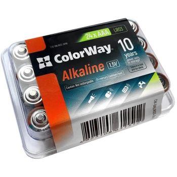 Купити Батарейка ColorWay Alkaline Power AAA 24 шт. (CW-BALR03-24PB) - фото 1