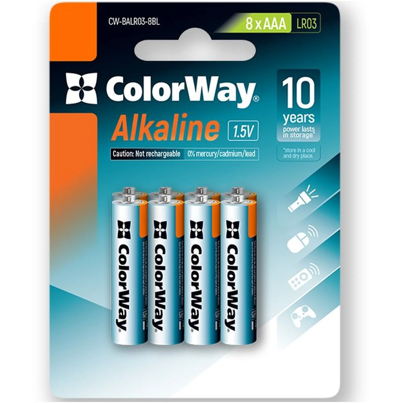 Купить Батарейка ColorWay Alkaline Power AAA 8 шт. (CW-BALR03-8BL) - фото 1