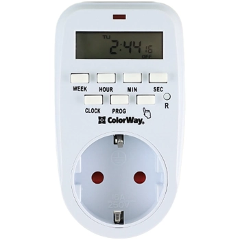 Купить Таймер-розетка СolorWay CW-STE01-7D электронный недельный - фото 1