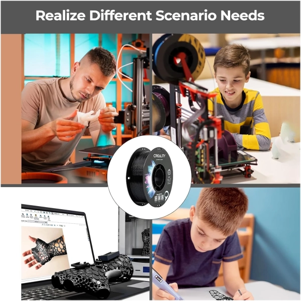 Купити PETG Filament (пластик) для 3D принтера CREALITY 4x1кг, 1.75мм, чорний/білий (3301030079) - фото 3