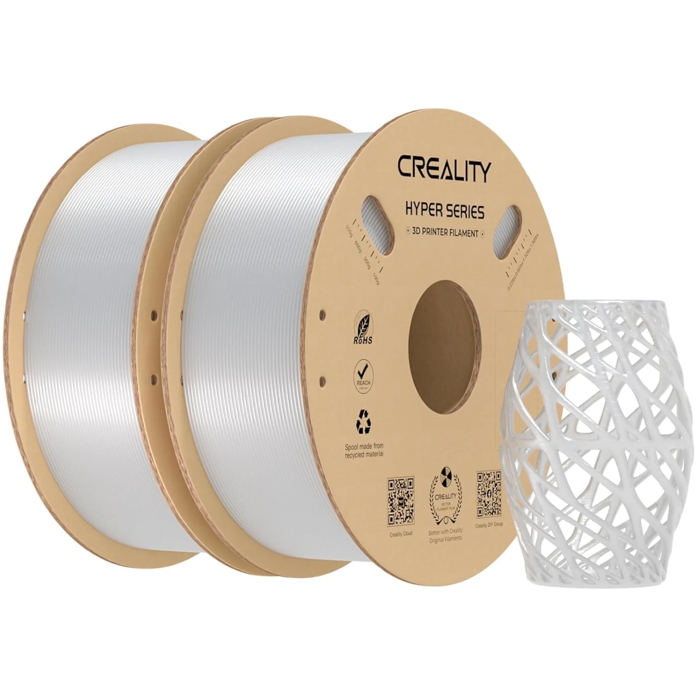Купити Hyper PETG Filament (пластик) для 3D принтера CREALITY 2x1кг, 1.75мм, прозорий (3301030076) - фото 1